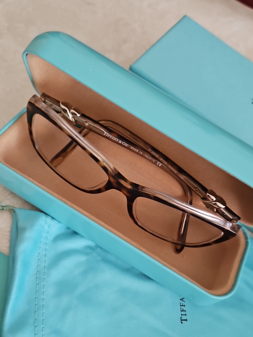 Tiffany & Co. Infinity Eyeglasses +2.50, Hard Box, Puch & Card.